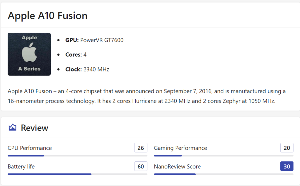 A10 Fusion Performance Test Result